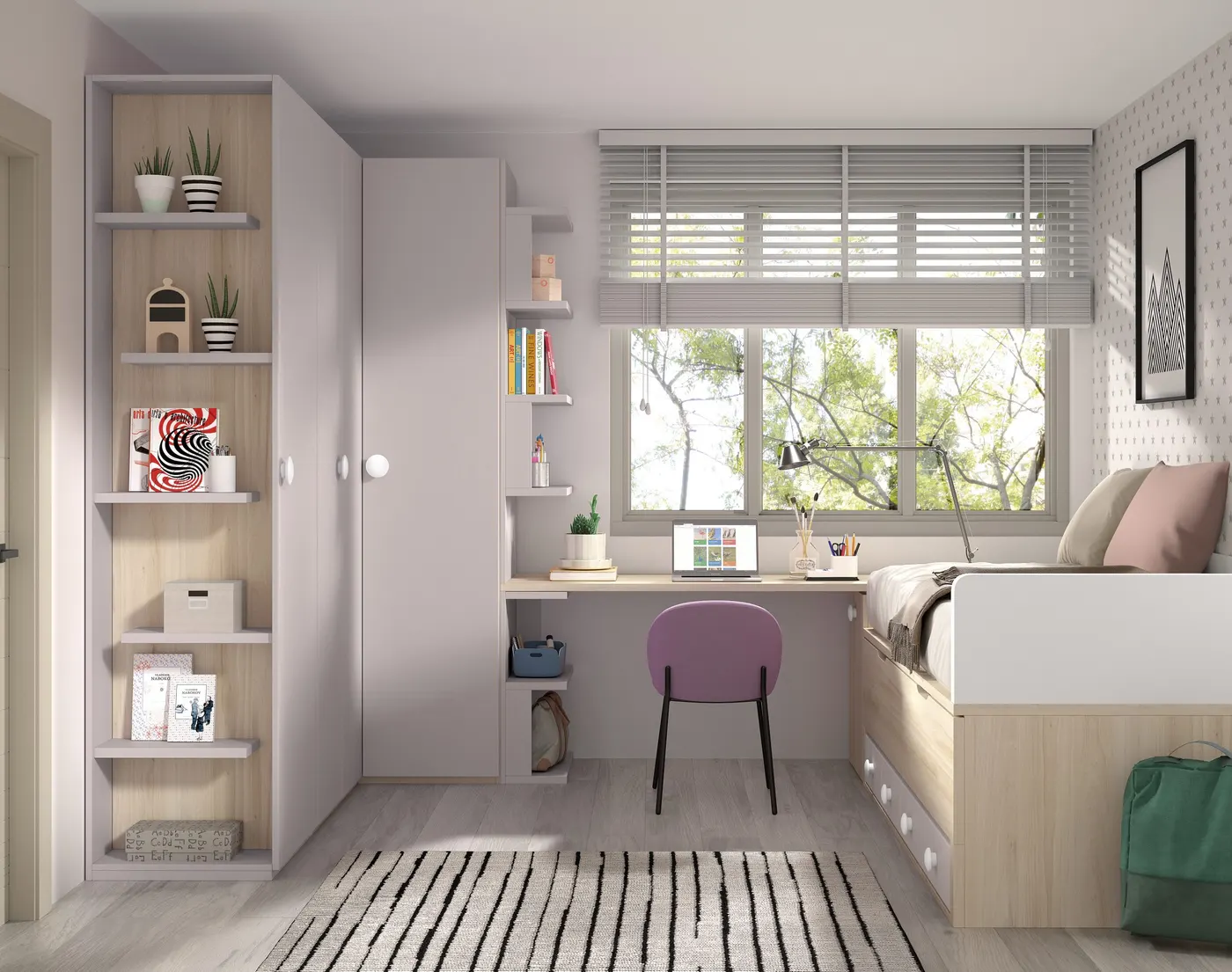 Armario de gran capacidad y orden. Distintas opciones para configurar el interior.