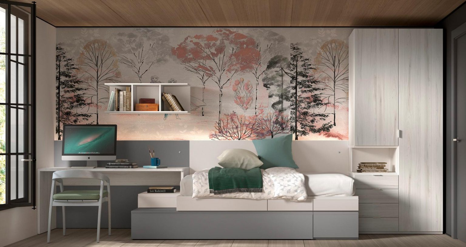 Dormitorio juvenil renovado con módulos Formas Evolution